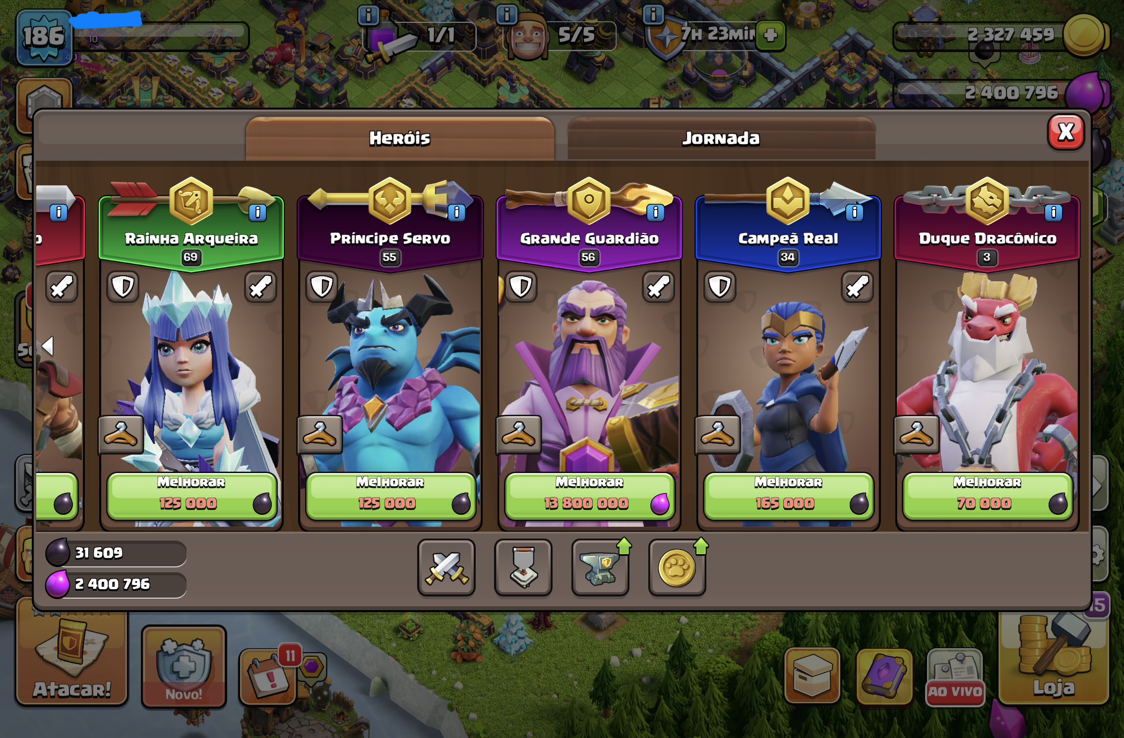 🔥 CLASH OF CLANS NÍVEL 186 | HERÓIS 69+ | 1.409 GEMAS | CONTA FULL AVANÇADA 🔥 — foto 4