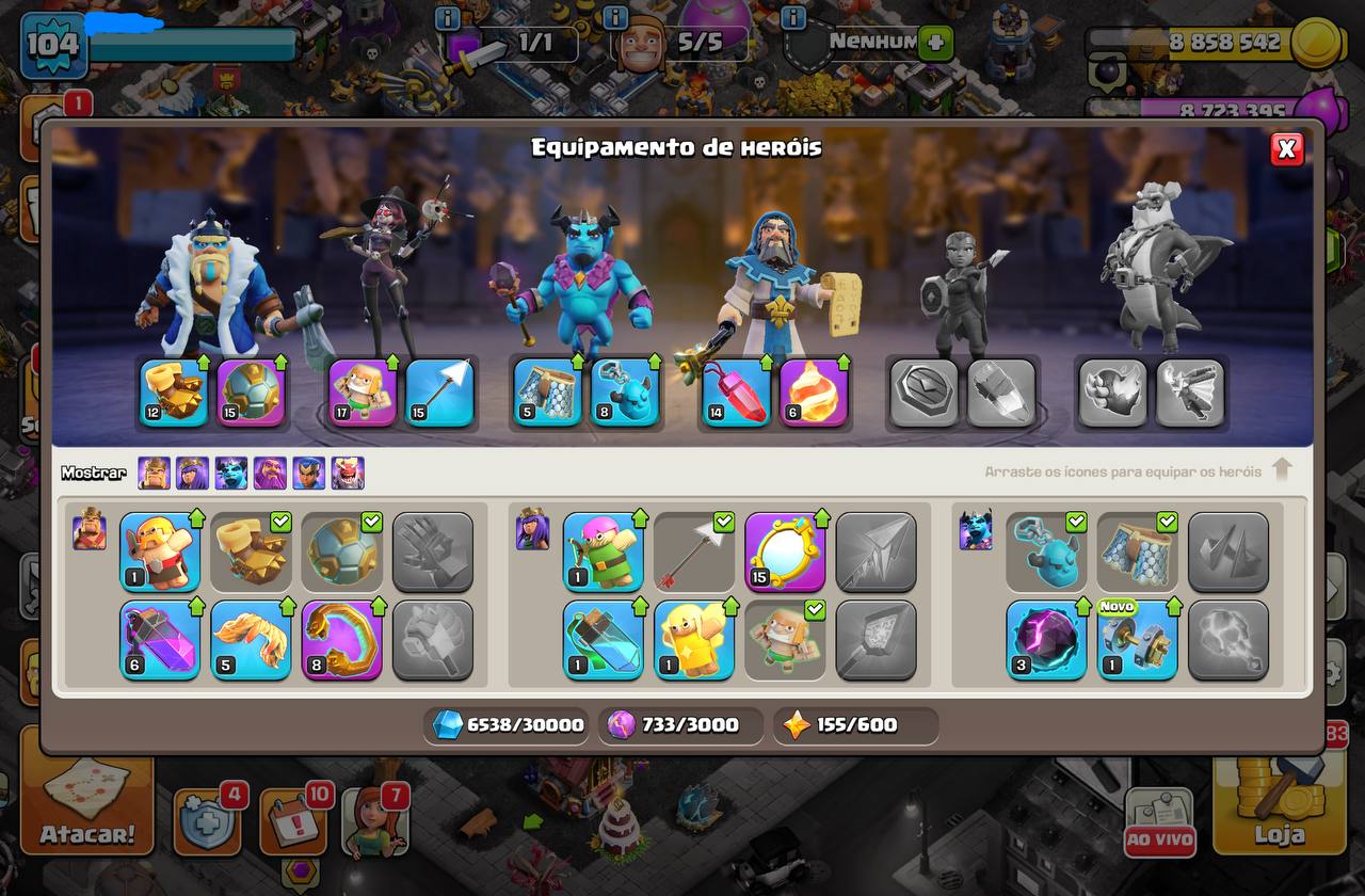 Conta CV12 | Cenário Exclusivo + 4 Equipamentos Épicos (Espelho Lvl 15, Bola de Fogo Lvl 14) | Ótima p/ Farm — foto 3
