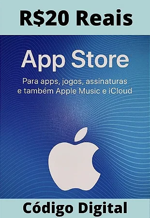 Cartão Presente Apple iTunes R$20 - App Store Brasil
